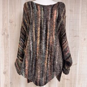 Berretti Wool Blend Pullover Sweater Purple Orange Confetti Chunky Knit Boho L